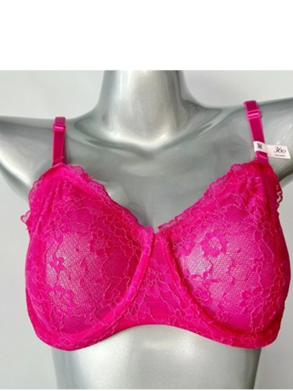 Nwt Victorias Secret Sexy Tee Unlined Strapless Lace Bra 36D Forever Pink